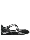 Attico The  Modern Flat Shoes With Cross-strap Detail In Black