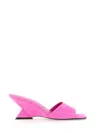 Attico Fluo Pink Suede Cheope Mules In Purple