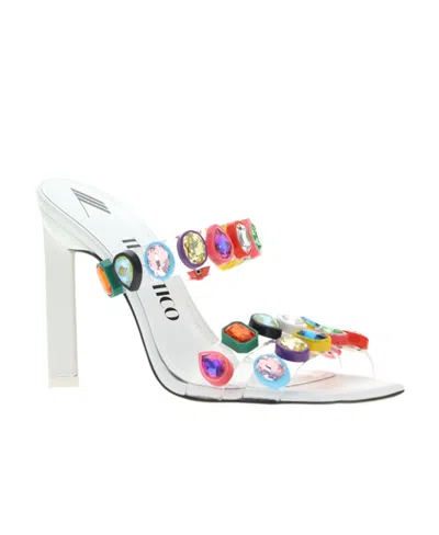 ATTICO THE ATTICO NANCI EMBELLISHED HEELED MULES