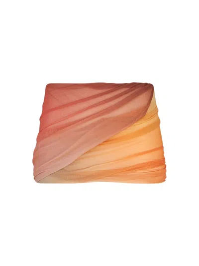 Attico The  Ombre Mini Skirt With Ruched Detailing