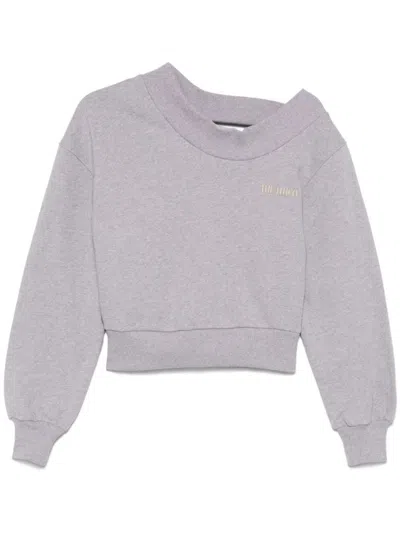 ATTICO THE ATTICO ONE-SHOULDER CROPPED SWEATSHIRT WITH OPEN BACK