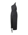 Attico The  Black Acetate Blend Midi Dress Women In Black