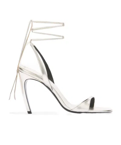 Attico The  Ora Sandals In Silver