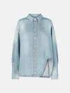 Attico Giacca Camicia ''diana'' Light Blue Denim In Blue