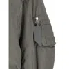 Attico Grey Bomber Jacket With Front Zip Closure And One Zipped Pocket On The Sleeve In Green