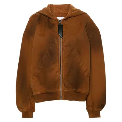 Attico Cotton Jacket In Brown