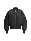 Attico Nylon Bomber Jacket Ribbed Trims In Black
