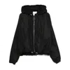Attico Hooded Bomber Jacket In Black