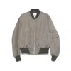 Attico Grey Bomber Jacket With Front Zip Closure And One Zipped Pocket On The Sleeve In Tech Fabric Woman In Gray