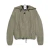 Attico Hooded Bomber Jacket In Green