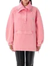 Attico Oversized Cotton Hooded Anorak In Pink