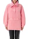 Attico Oversized Cotton Hooded Anorak In Pink