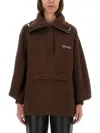 Attico Oversized Blouson With High Collar In Brown