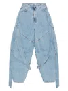 Attico Oversized Denim Jeans In Blue