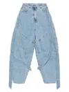 Attico Oversized Denim Jeans In Blue