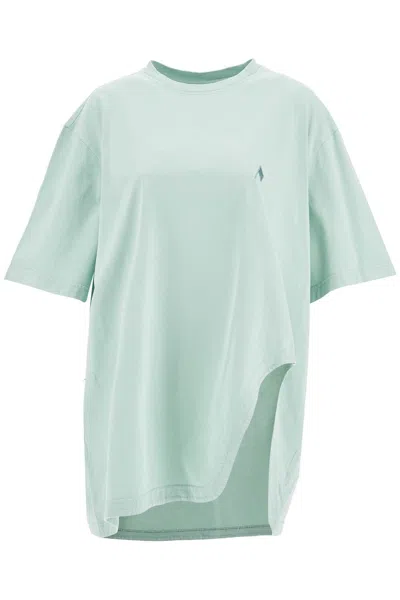 Attico The  Oversized Short Sleeve Mint Green T Shirt In Black
