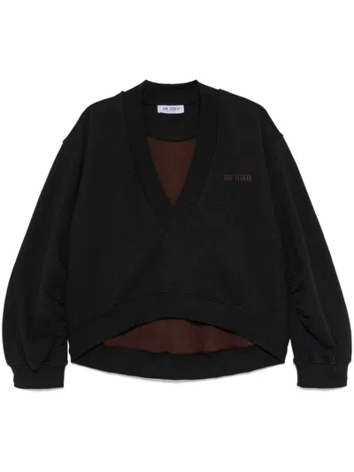 ATTICO THE ATTICO OVERSIZED SWEATSHIRT WITH V-NECK