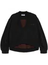 Attico The  Oversized Sweatshirt With V-neck In Black