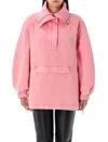 Attico Oversized Cotton Hooded Anorak In Pink