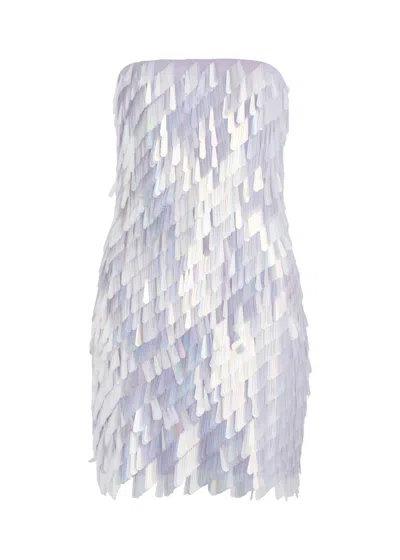 Attico The  Paillette-embellished Strapless Mini Dress In Purple