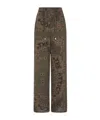 Attico The  Paisley Printed Drawstring Pants In Brown