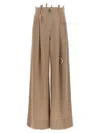 Attico Gabardine Pence Zip Up Wide Pants