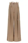 Attico Gabardine Pence Zip Up Wide Pants
