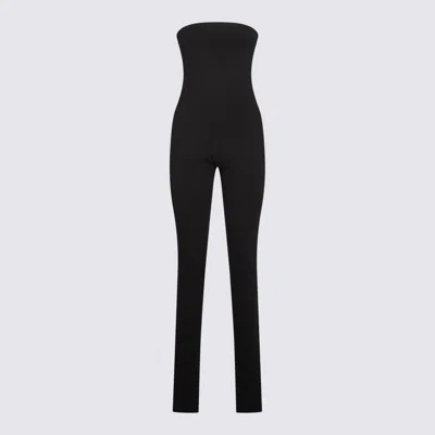 Attico Bustier Jersey Jumpsuit In Black