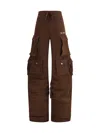 Attico Cargo Sweatpants In Brown