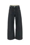 Attico The  Waxed Wide-leg Jeans In Black