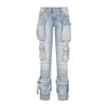 Attico Sky Blue Essie Long Pants In Blue