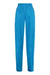 Attico Jagger High Waist Stretch Wool Trousers In Blue