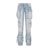Attico Sky Blue Essie Long Pants In Blue