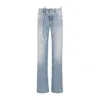 Attico The  Belted Jeans In Blue