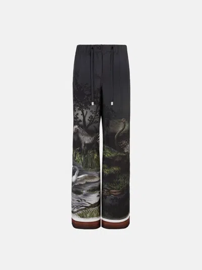 Attico Elastic Waistband Casual Pants In Smoke