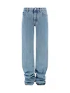 Attico Pantaloni Lunghi Straight Leg In Sky Blue
