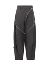 Attico Womens Dark Grey Zip-fastening Balloon-leg Cotton-blend Trousers In Blue
