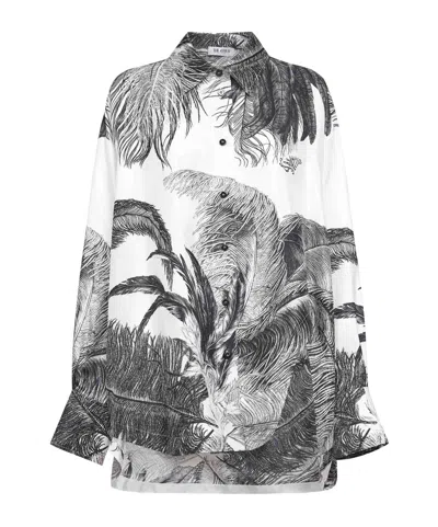 Attico The  Pattern-printed Long-sleeved Shirt In White