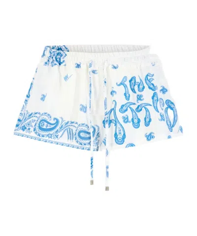 Attico The  Patterned Elastic Waist Shorts In Multi