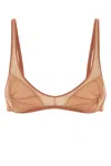 Attico The  Peach Stretch Tulle Bra In Orange