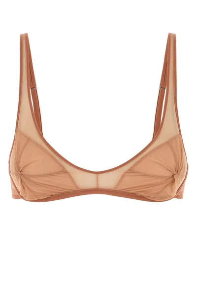 Attico The  Peach Stretch Tulle Bra In Orange