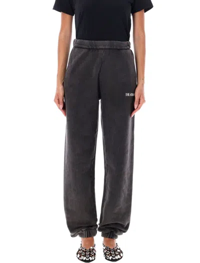 Attico Jogging Pants With Elastic Cuffs And Waistband In Black Faded