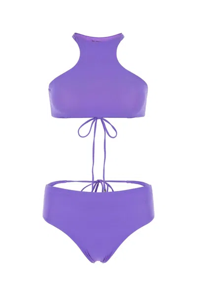 Attico The  Plain Color Bikini In Purple