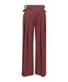 Attico The  Pleated Trousers In Burgundy