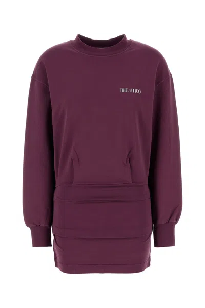 Attico Burgundy Mini Dress In Purple