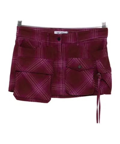 ATTICO THE ATTICO POCKET DETAILED CHECKED MINI SKIRT
