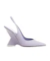 Attico Cheope 105 Leather Slingback Pumps In White