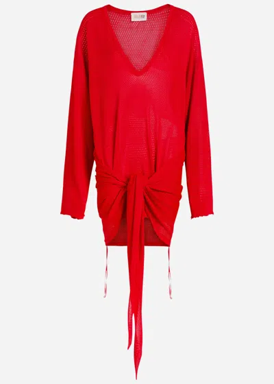 Attico The  Pointelle Knit Mini Dress