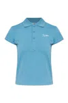 Attico Collared Polo Shirt Short Sleeves In Blue
