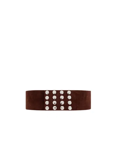 Attico Suede Belt In Brown